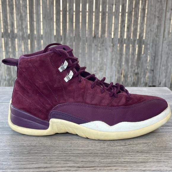 Nike Jordan 12 Retro Bordeaux Shoes Men 11 Red Burgundy Suede 130690-617 Sneaker - Picture 13 of 14